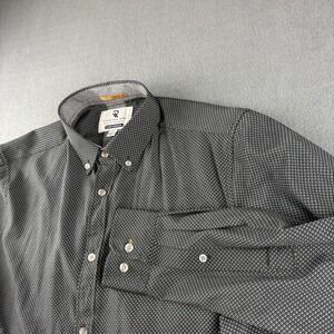 International Report Shirt Men's L Black 4 Way Stretch Geometric Print Diamond